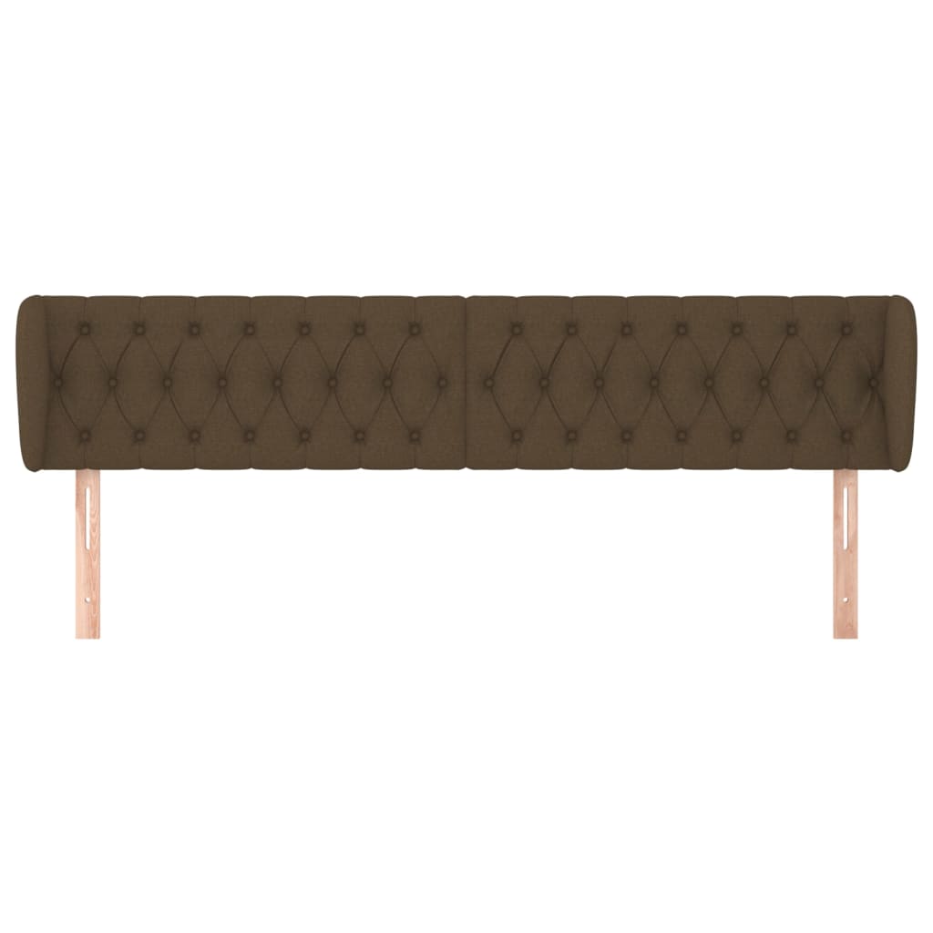 vidaXL Tăblie de pat cu aripioare maro închis 203x23x78/88 cm textil