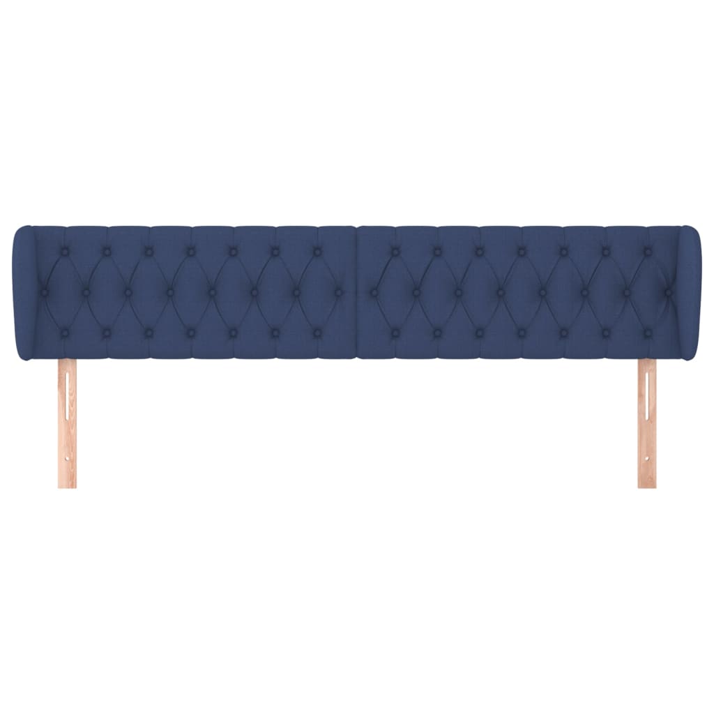 vidaXL Tăblie de pat cu aripioare, albastru, 203x23x78/88 cm textil vidaXL Tăblie de pat cu aripioare, albastru, 203x23x78/88 cm textil