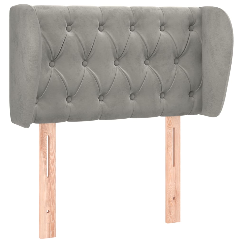 vidaXL Tăblie de pat cu aripioare gri deschis 83x23x78/88 cm catifea