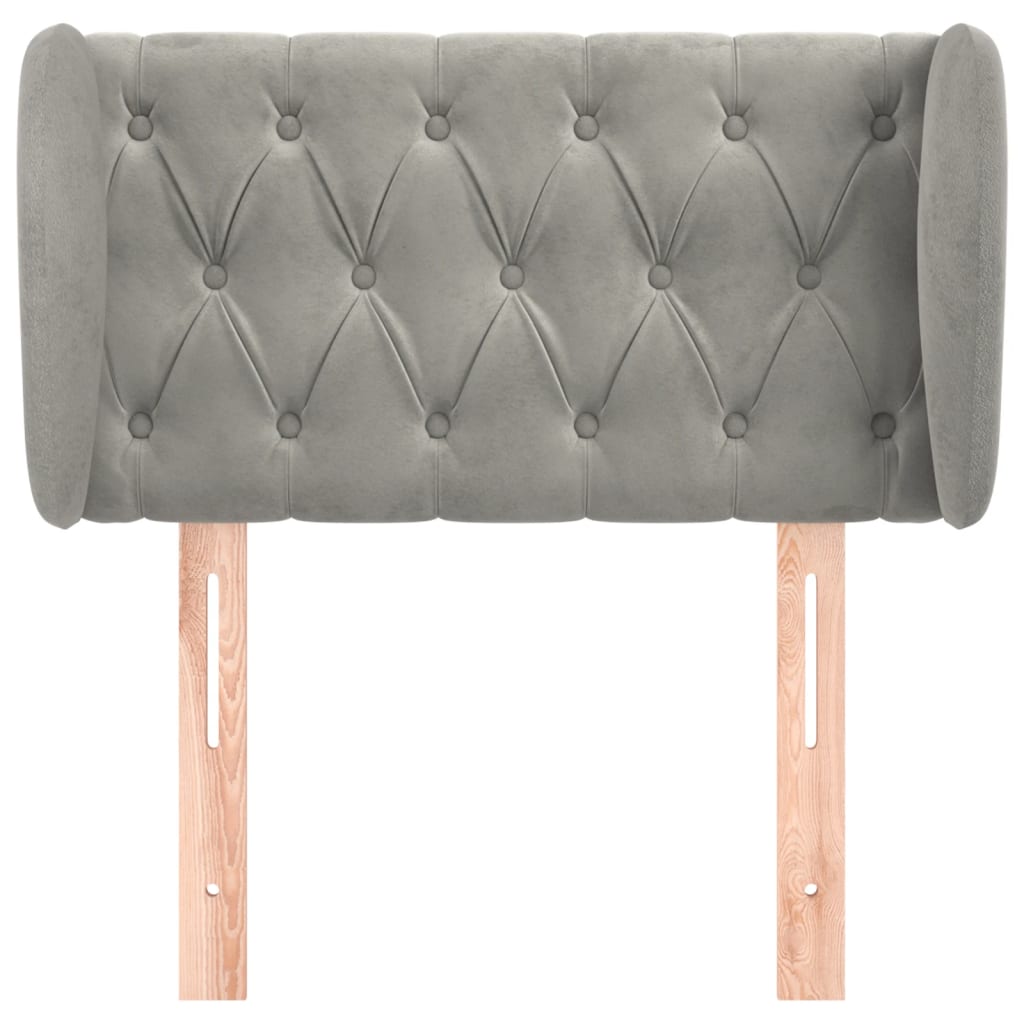 vidaXL Tăblie de pat cu aripioare gri deschis 83x23x78/88 cm catifea