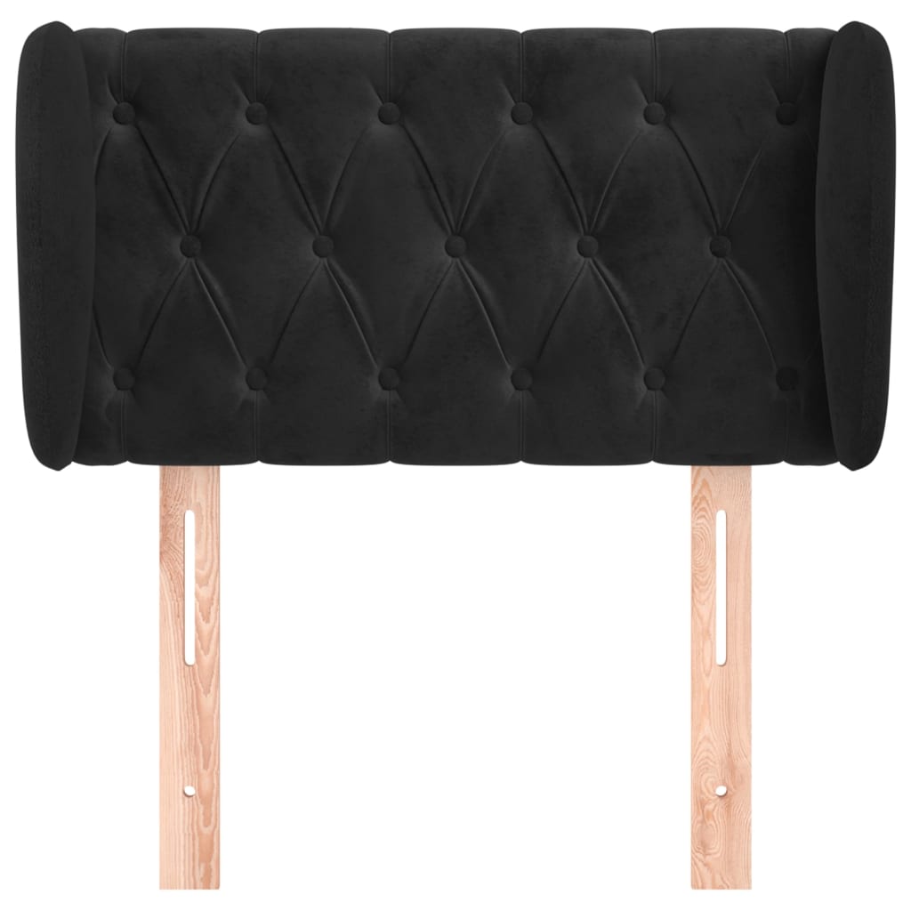 vidaXL Tăblie de pat cu aripioare negru 83x23x78/88 cm catifea