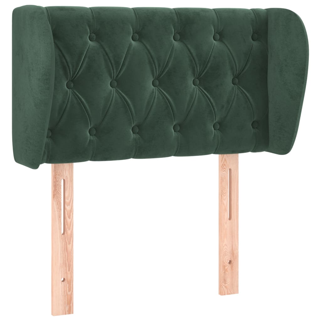 vidaXL Tăblie de pat cu aripioare verde închis 83x23x78/88 cm catifea