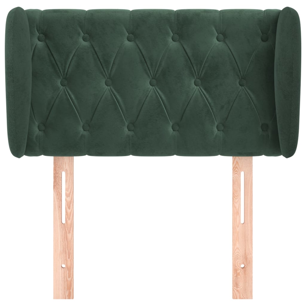 vidaXL Tăblie de pat cu aripioare verde închis 83x23x78/88 cm catifea