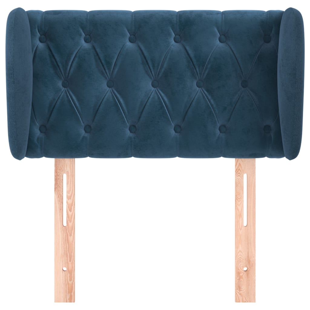 vidaXL Tăblie pat cu aripioare albastru închis 83x23x78/88 cm catifea vidaXL Tăblie pat cu aripioare albastru închis 83x23x78/88 cm catifea