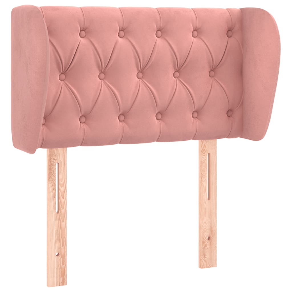 vidaXL Tăblie de pat cu aripioare roz 83x23x78/88 cm catifea