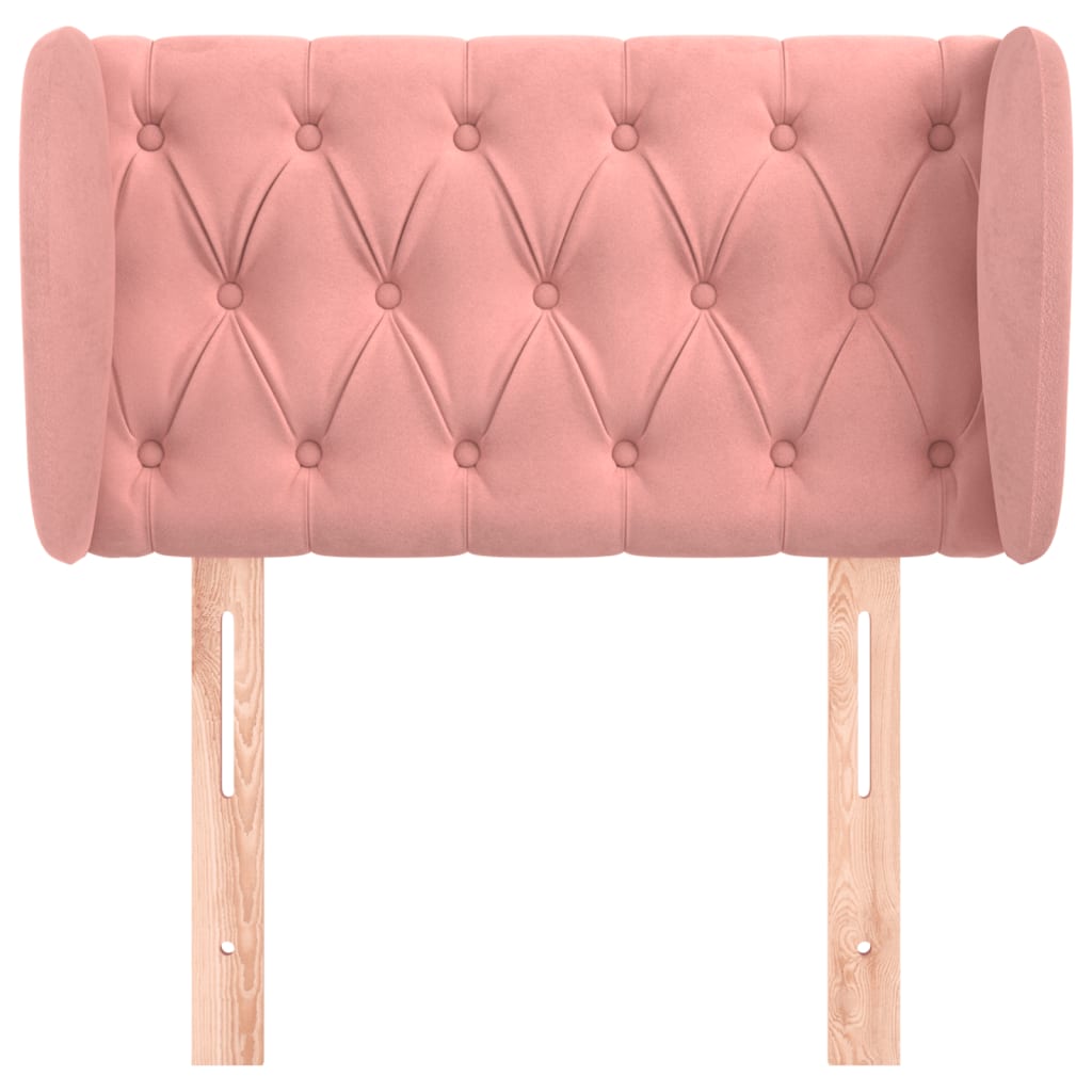 vidaXL Tăblie de pat cu aripioare roz 83x23x78/88 cm catifea
