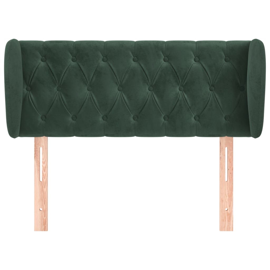 vidaXL Tăblie de pat cu aripioare verde închis 93x23x78/88 cm catifea vidaXL Tăblie de pat cu aripioare verde închis 93x23x78/88 cm catifea