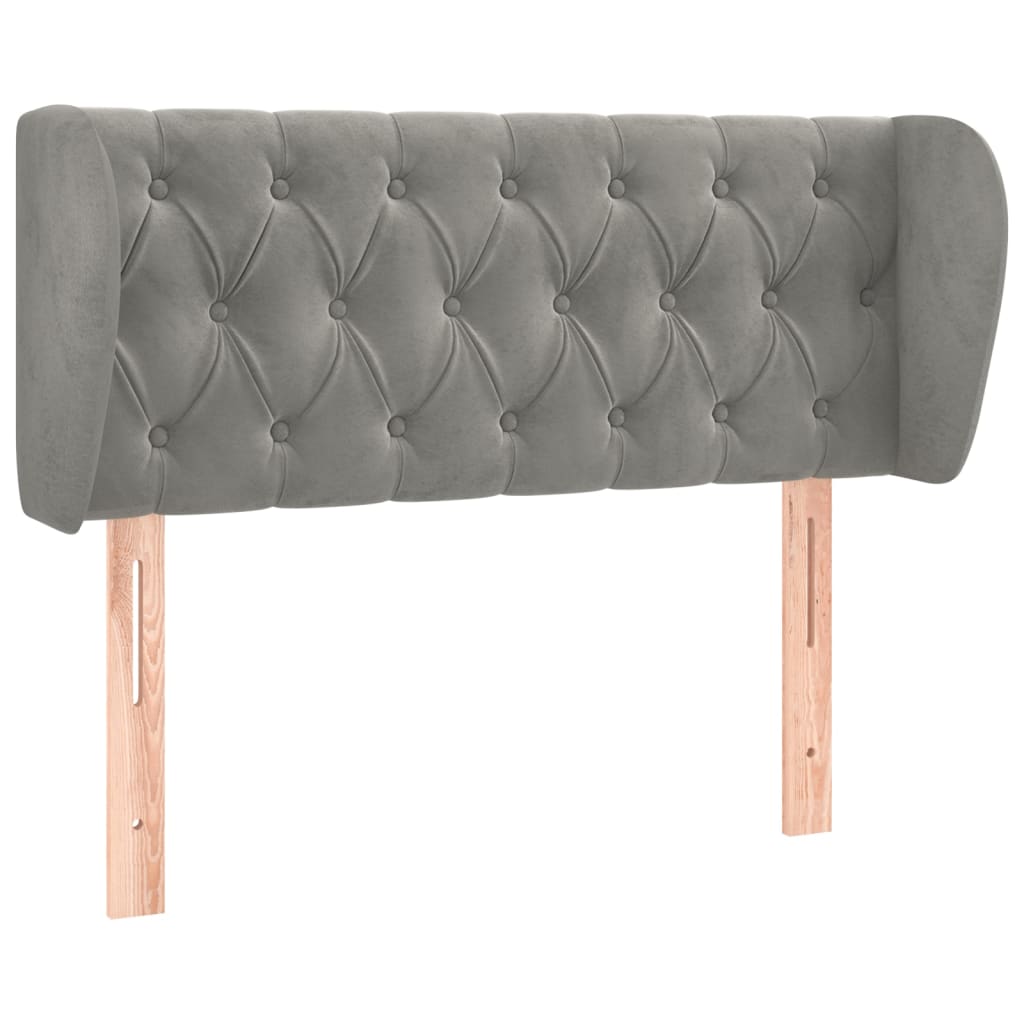vidaXL Tăblie de pat cu aripioare gri deschis 103x23x78/88 cm catifea
