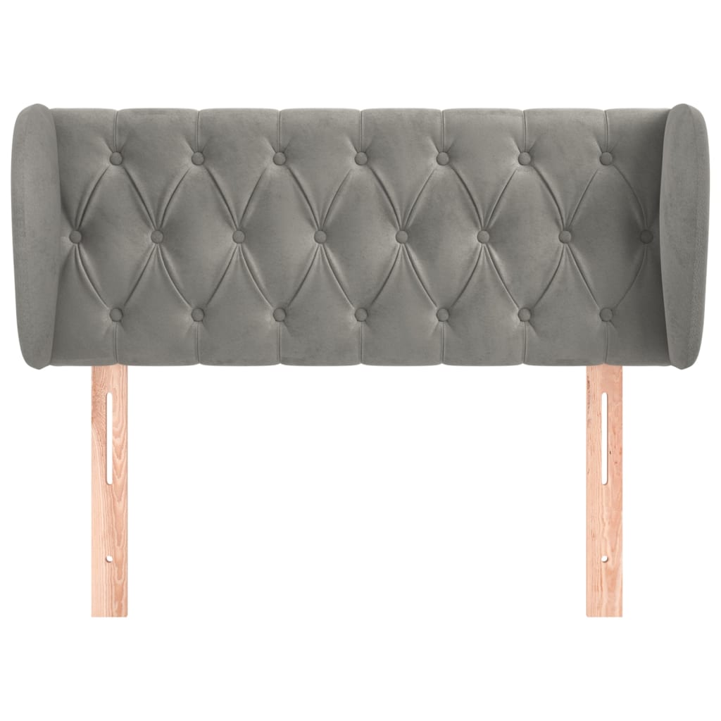 vidaXL Tăblie de pat cu aripioare gri deschis 103x23x78/88 cm catifea