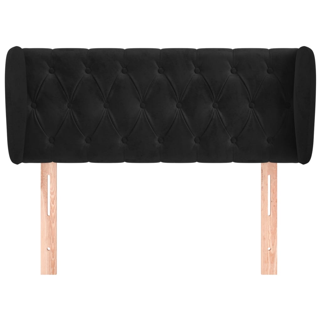 vidaXL Tăblie de pat cu aripioare negru 103x23x78/88 cm catifea