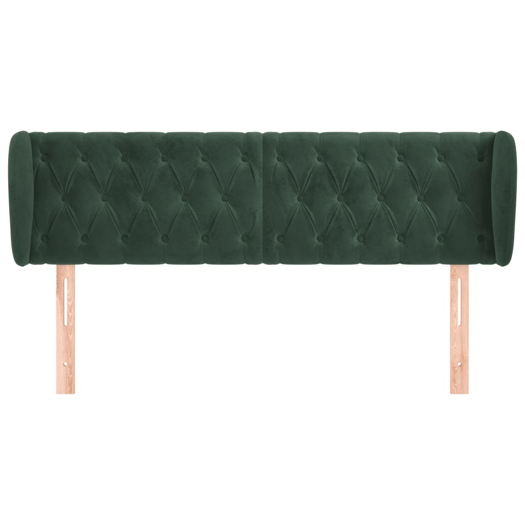 vidaXL Tăblie de pat cu aripioare verde închis 147x23x78/88 cm catifea vidaXL Tăblie de pat cu aripioare verde închis 147x23x78/88 cm catifea