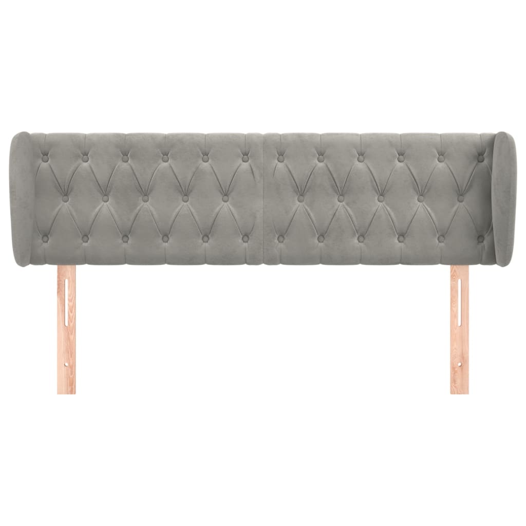 vidaXL Tăblie de pat cu aripioare gri deschis 163x23x78/88 cm catifea vidaXL Tăblie de pat cu aripioare gri deschis 163x23x78/88 cm catifea