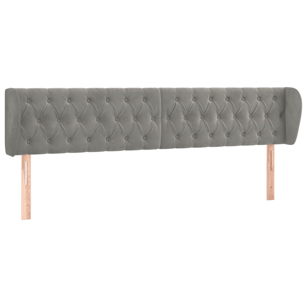vidaXL Tăblie de pat cu aripioare gri deschis 183x23x78/88 cm catifea