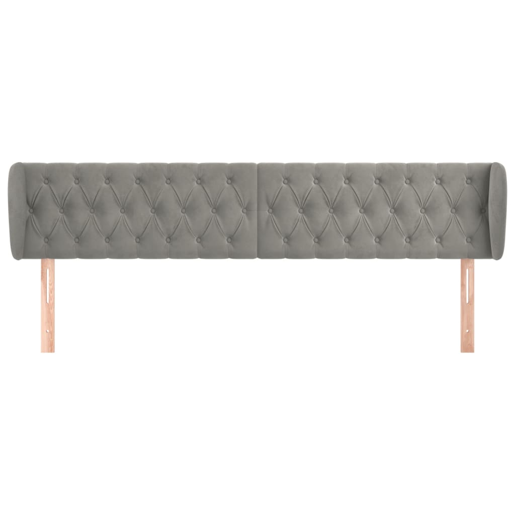 vidaXL Tăblie de pat cu aripioare gri deschis 183x23x78/88 cm catifea