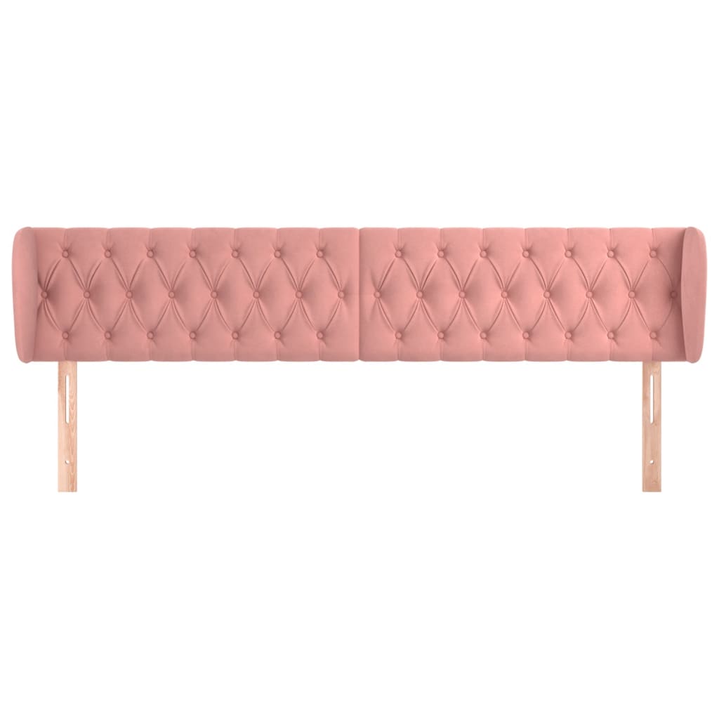 vidaXL Tăblie de pat cu aripioare roz 183x23x78/88 cm catifea
