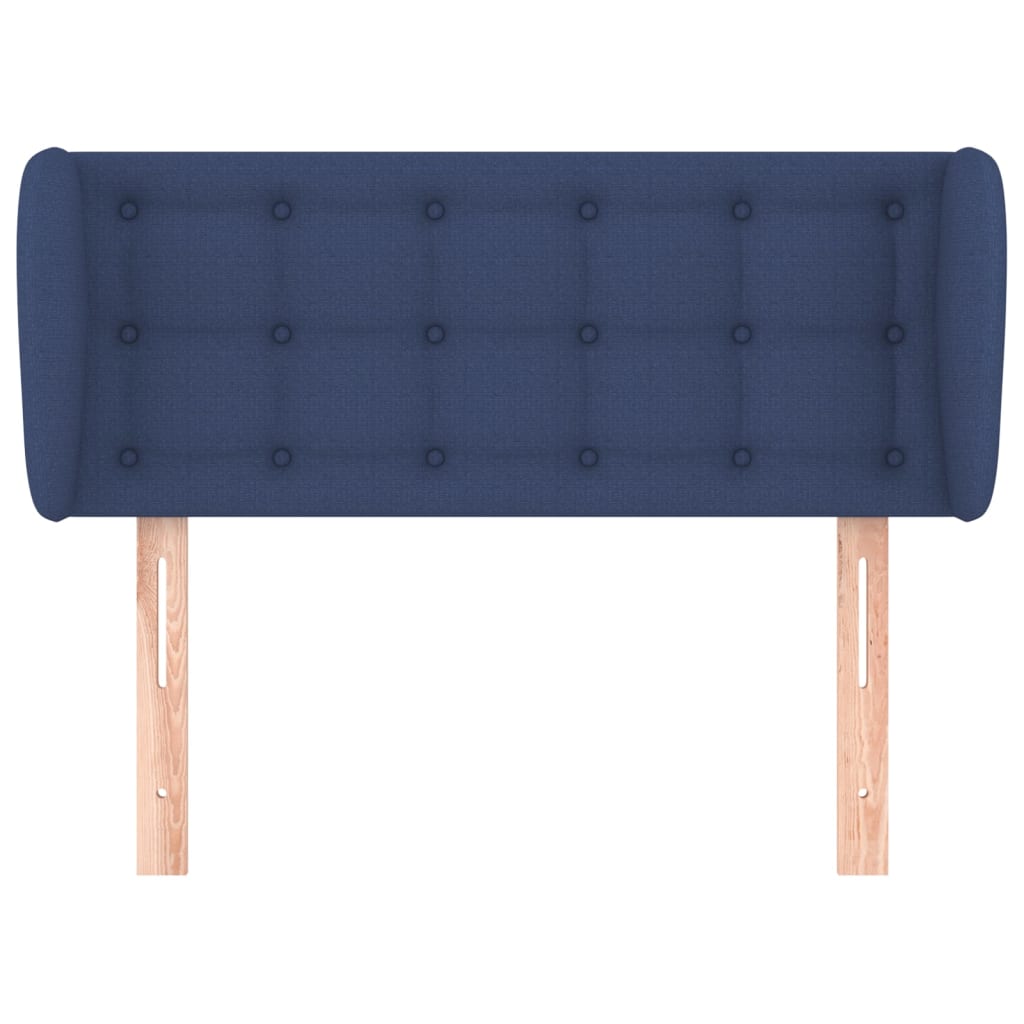 vidaXL Tăblie de pat cu aripioare albastru 93x23x78/88 cm textil vidaXL Tăblie de pat cu aripioare albastru 93x23x78/88 cm textil
