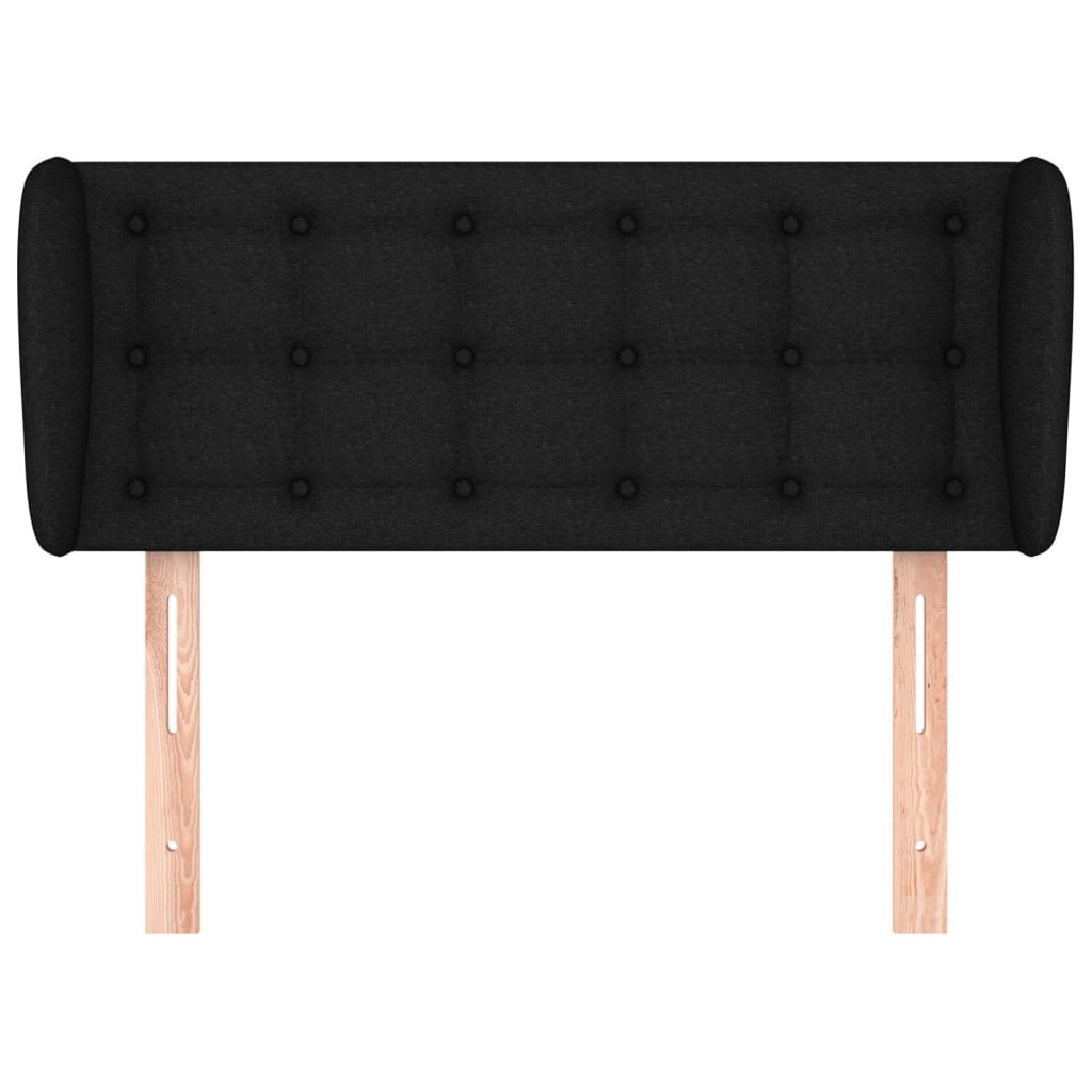vidaXL Tăblie de pat cu aripioare negru 103x23x78/88 cm textil