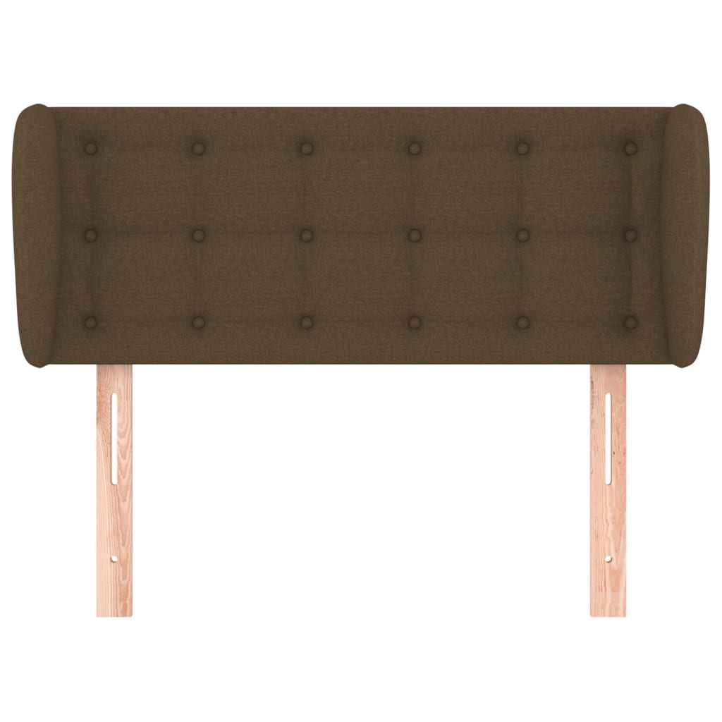 vidaXL Tăblie de pat cu aripioare maro închis 103x23x78/88 cm textil