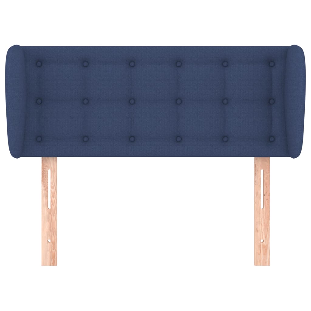 vidaXL Tăblie de pat cu aripioare, albastru, 103x23x78/88 cm textil