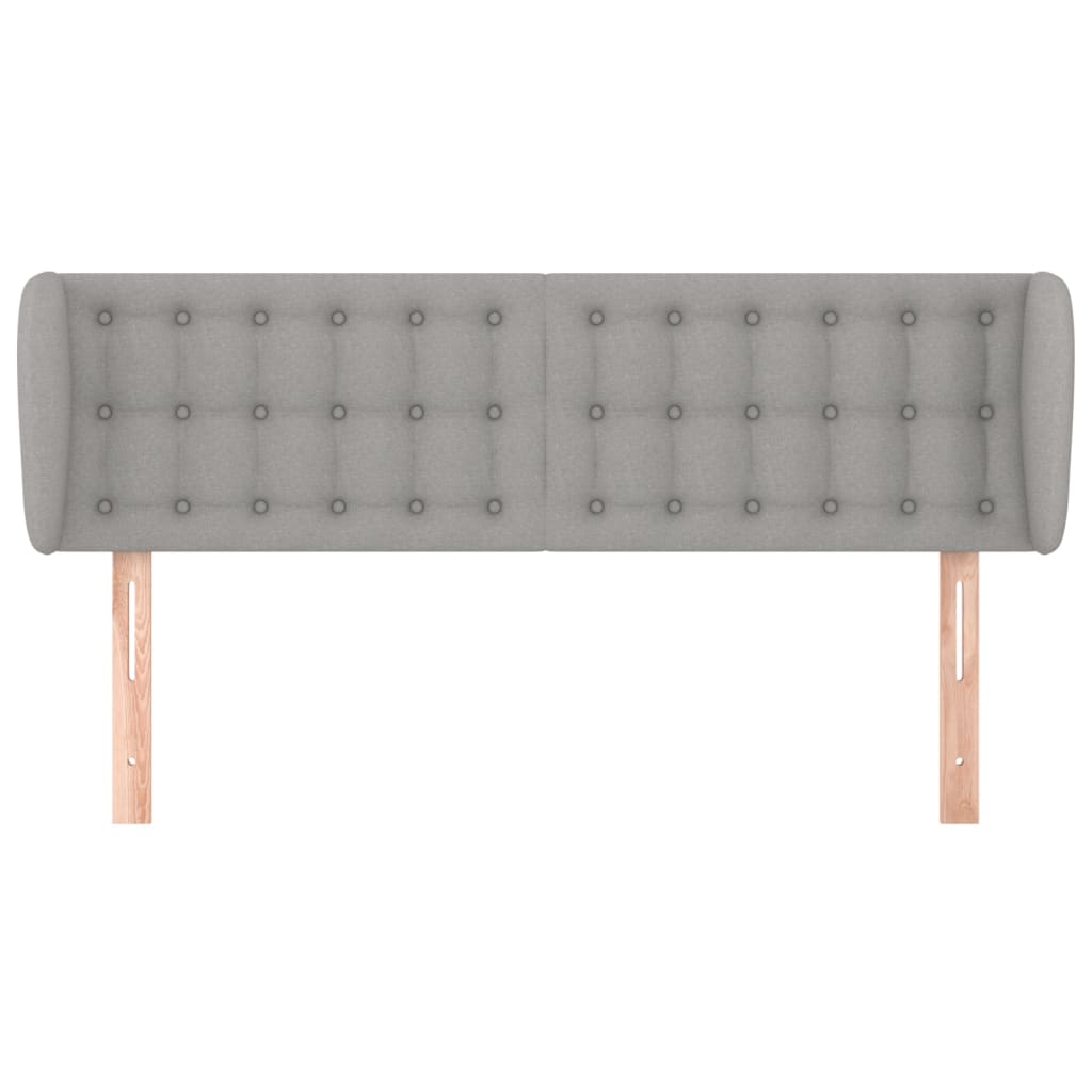 vidaXL Tăblie de pat cu aripioare gri deschis 147x23x78/88 cm textil