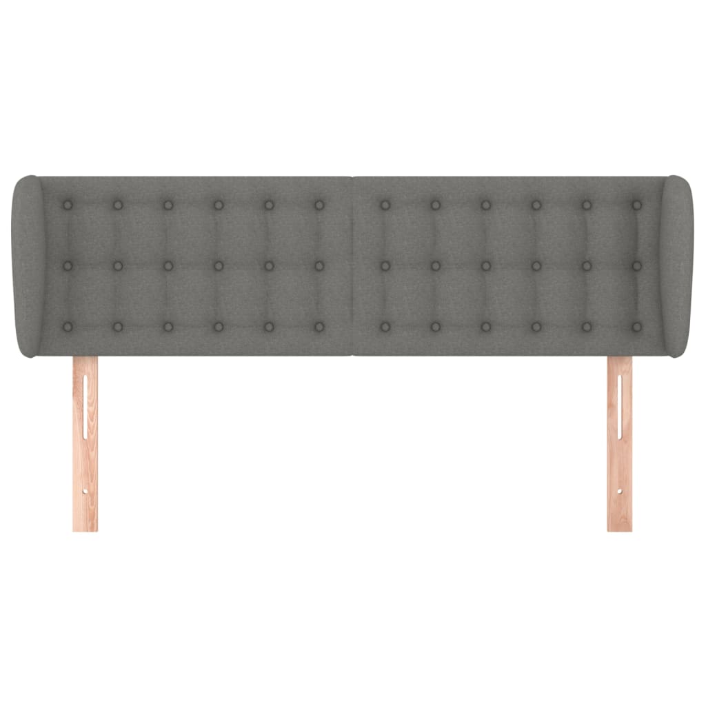 vidaXL Tăblie de pat cu aripioare gri închis 147x23x78/88 cm textil vidaXL Tăblie de pat cu aripioare gri închis 147x23x78/88 cm textil