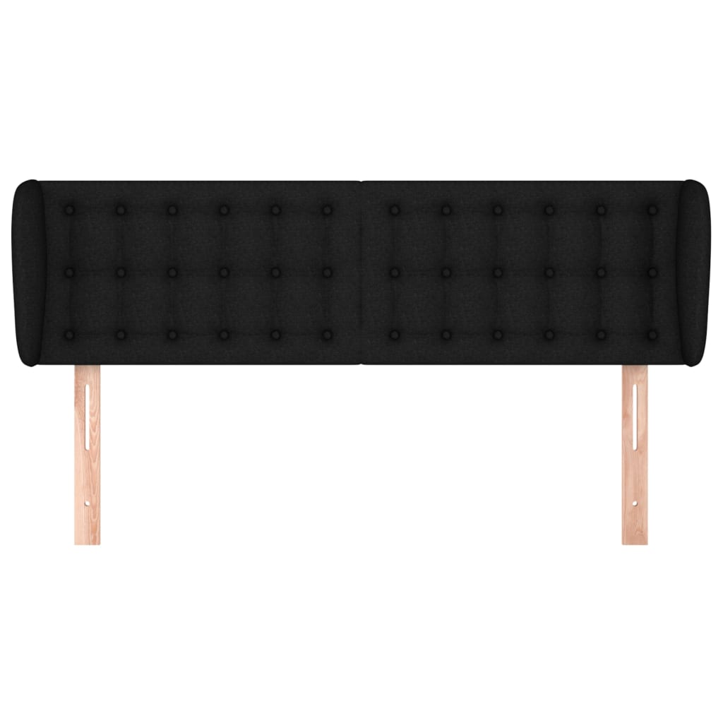 vidaXL Tăblie de pat cu aripioare negru 147x23x78/88 cm textil