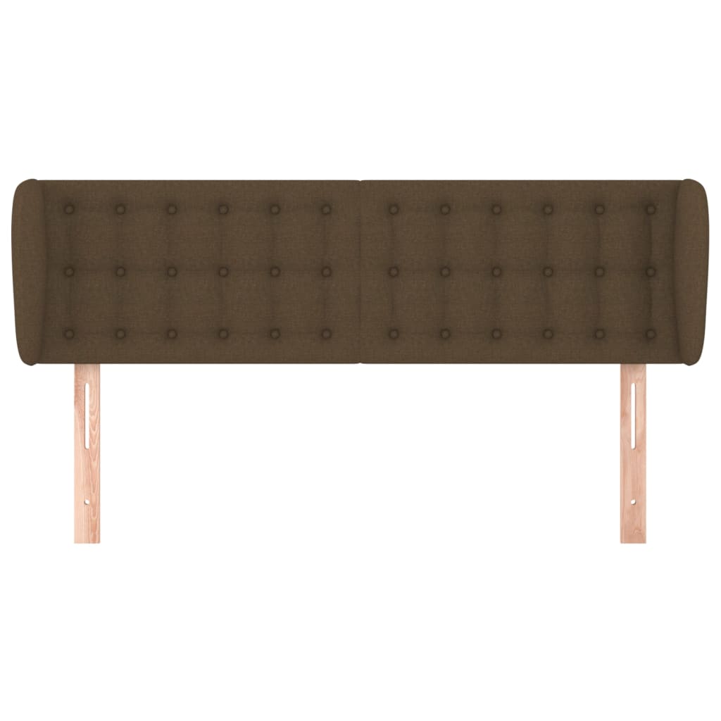 vidaXL Tăblie de pat cu aripioare maro închis 147x23x78/88 cm textil vidaXL Tăblie de pat cu aripioare maro închis 147x23x78/88 cm textil