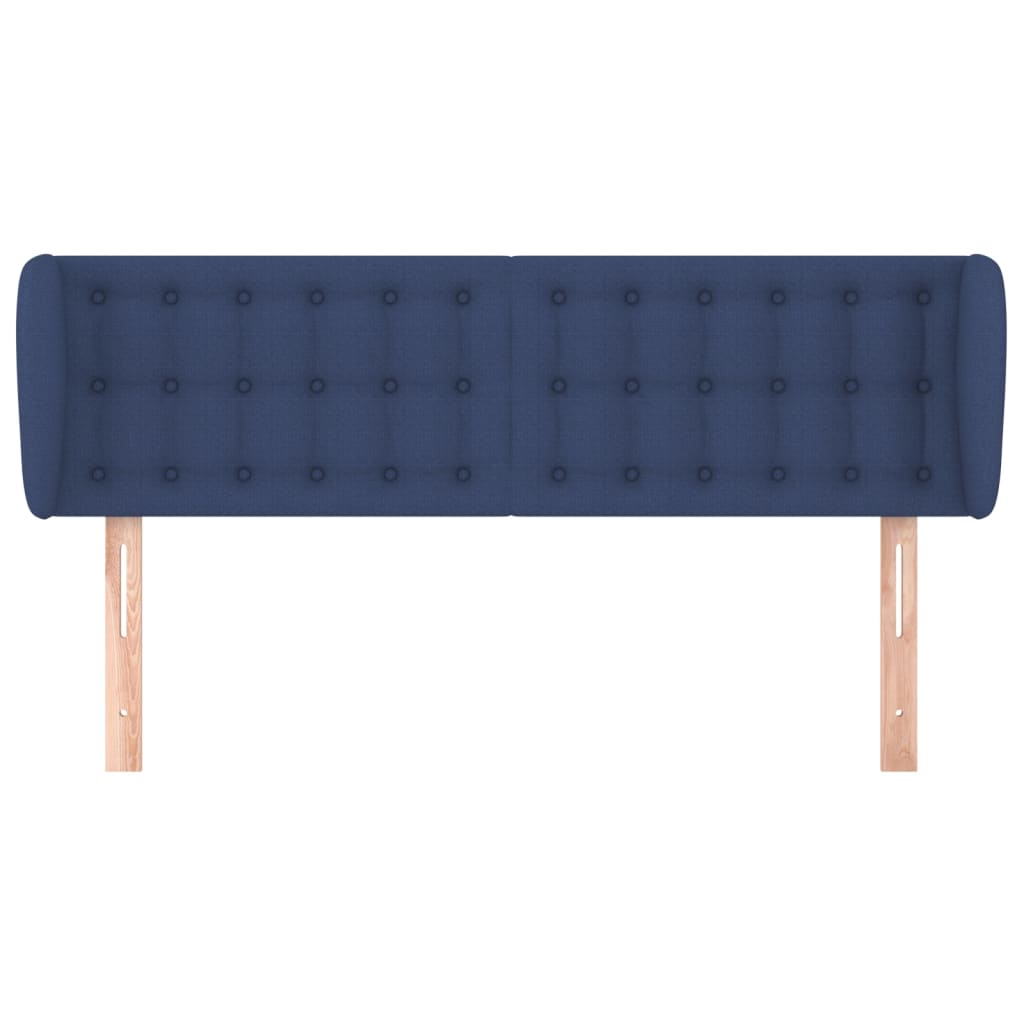 vidaXL Tăblie de pat cu aripioare, albastru, 147x23x78/88 cm textil