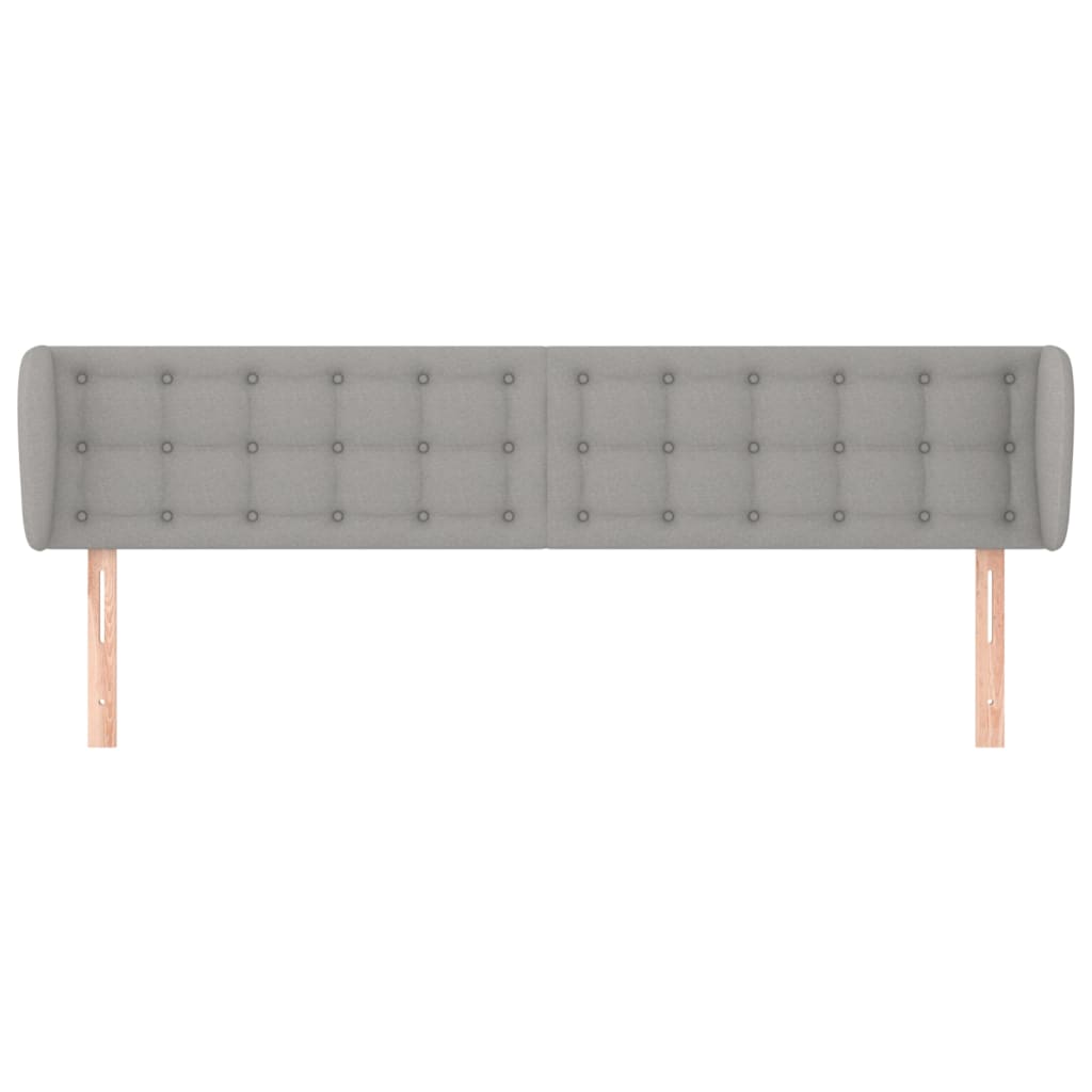 vidaXL Tăblie de pat cu aripioare gri deschis 163x23x78/88 cm textil