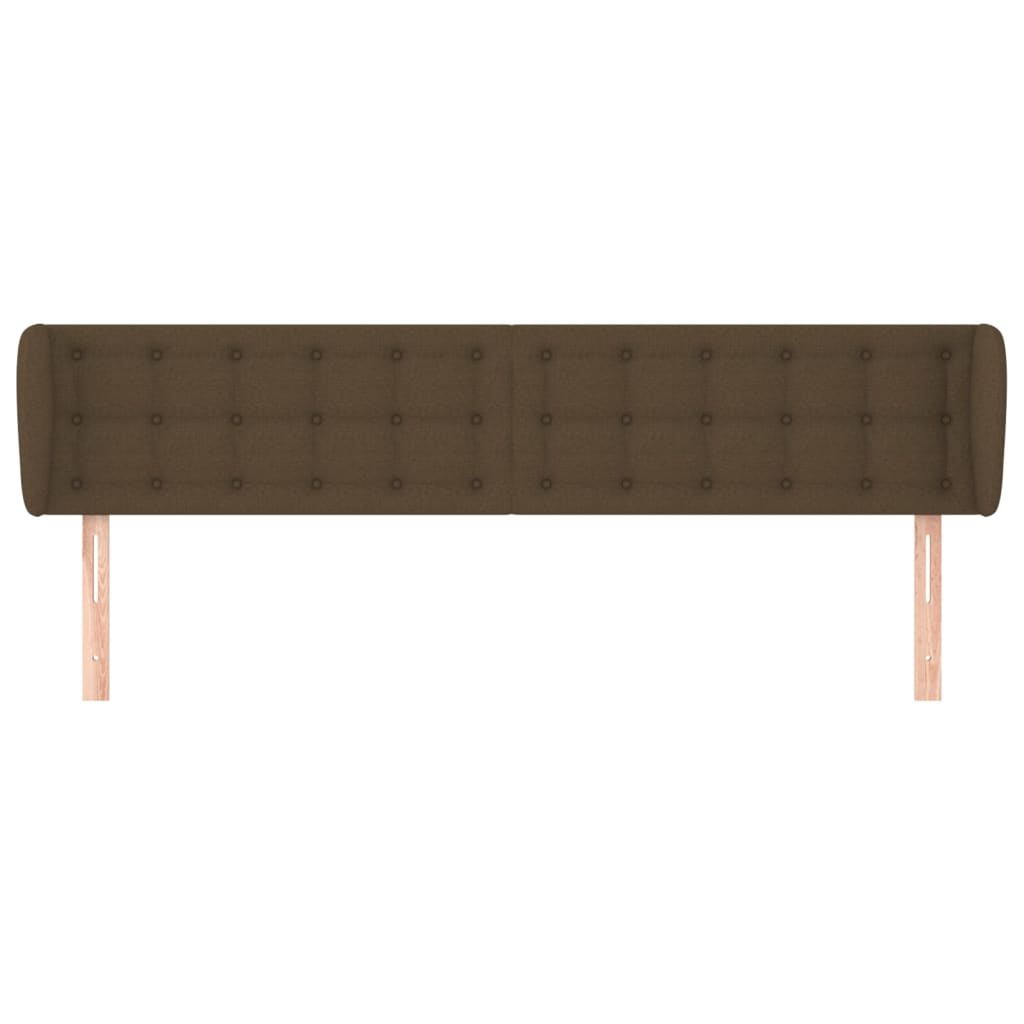 vidaXL Tăblie de pat cu aripioare maro închis 163x23x78/88 cm textil