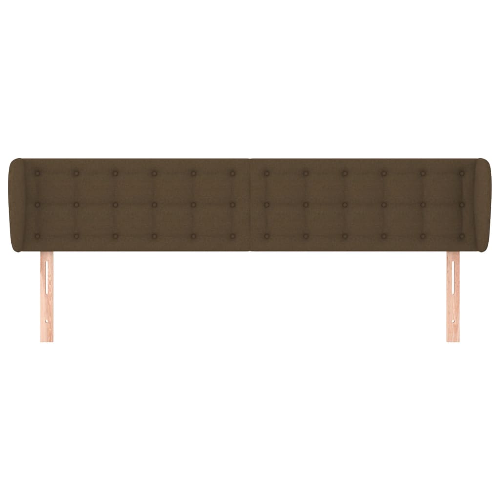 vidaXL Tăblie de pat cu aripioare maro închis 183x23x78/88 cm textil