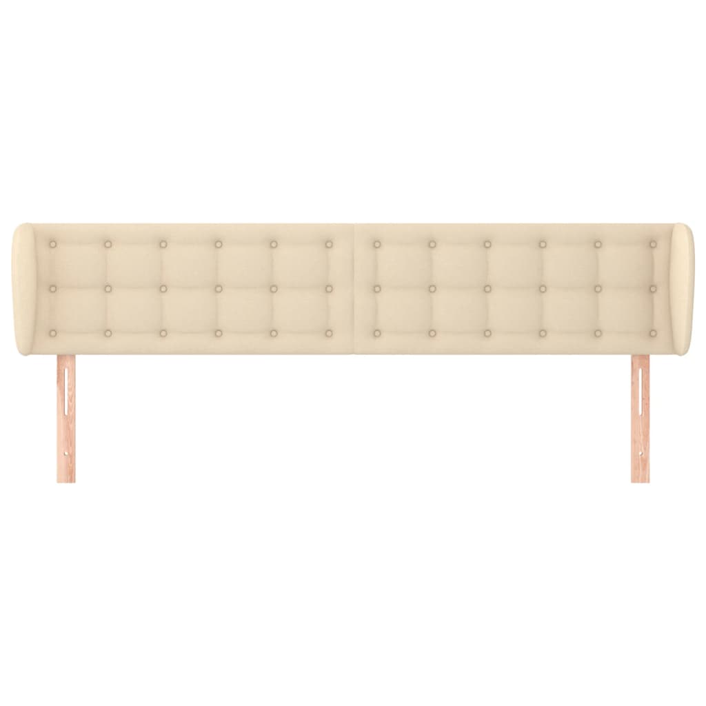 vidaXL Tăblie de pat cu aripioare crem 183x23x78/88 cm material textil vidaXL Tăblie de pat cu aripioare crem 183x23x78/88 cm material textil