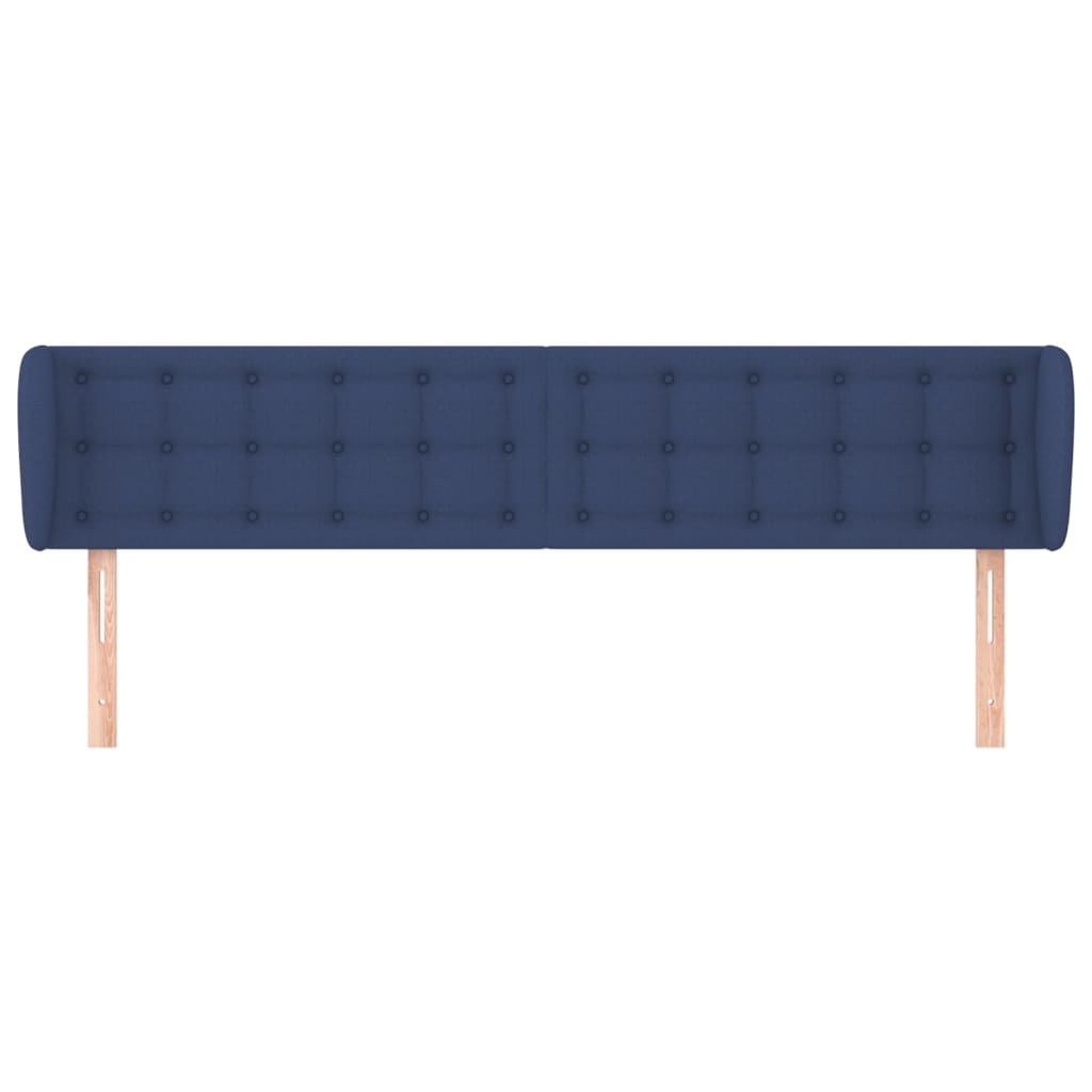 vidaXL Tăblie de pat cu aripioare, albastru, 183x23x78/88 cm textil