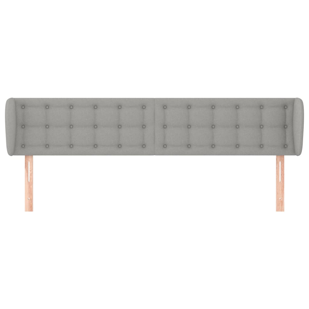 vidaXL Tăblie de pat cu aripioare gri deschis 203x23x78/88 cm textil vidaXL Tăblie de pat cu aripioare gri deschis 203x23x78/88 cm textil