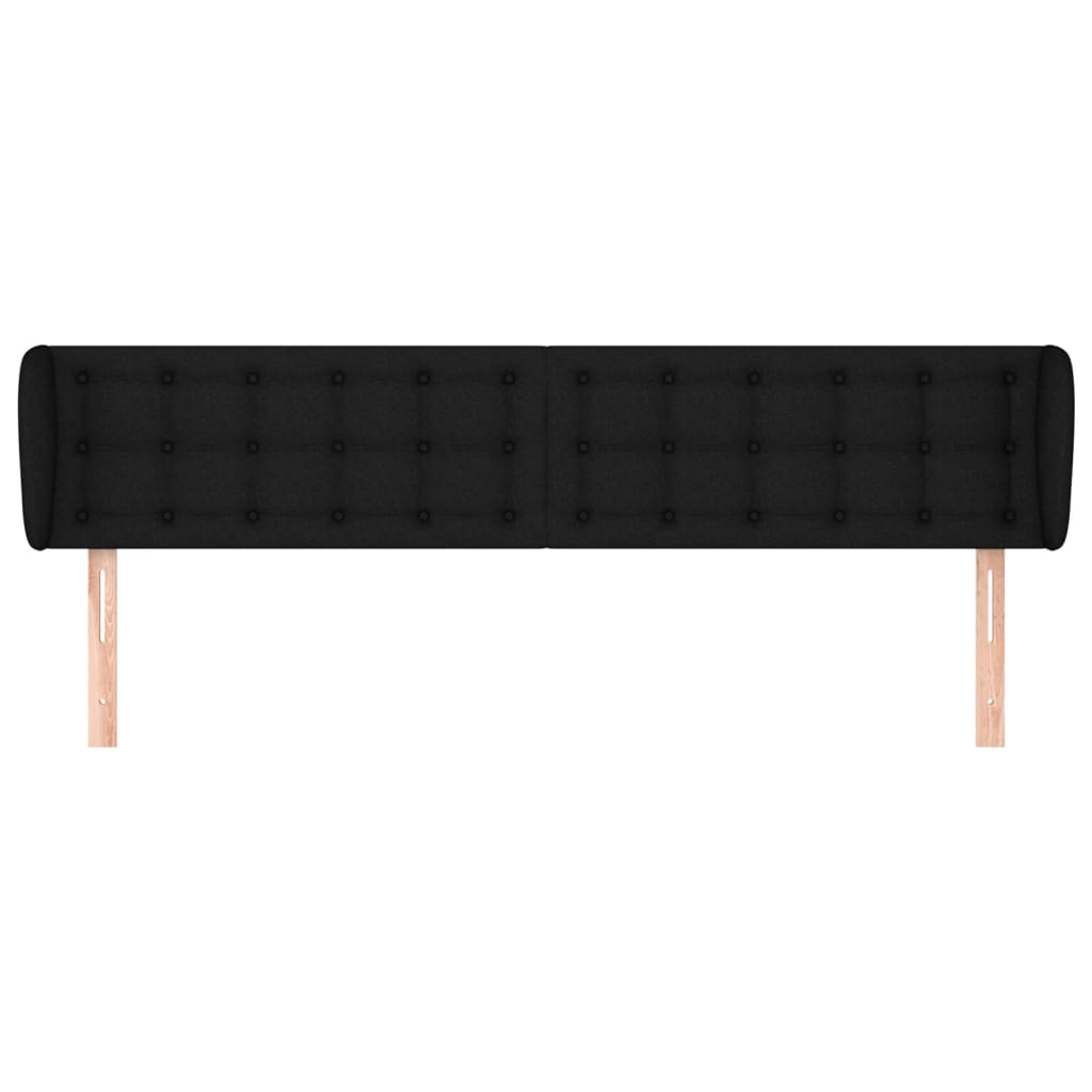 vidaXL Tăblie de pat cu aripioare negru 203x23x78/88 cm textil