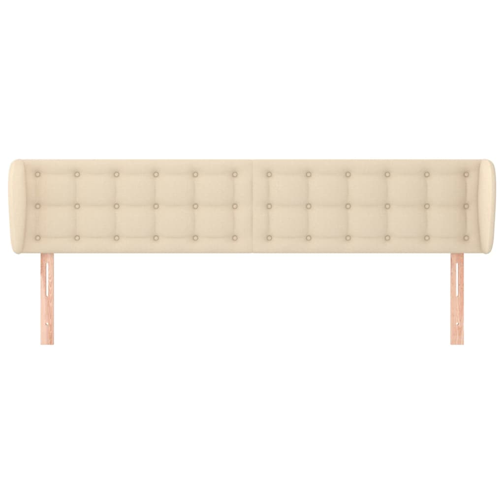 vidaXL Tăblie de pat cu aripioare crem 203x23x78/88 cm textil vidaXL Tăblie de pat cu aripioare crem 203x23x78/88 cm textil