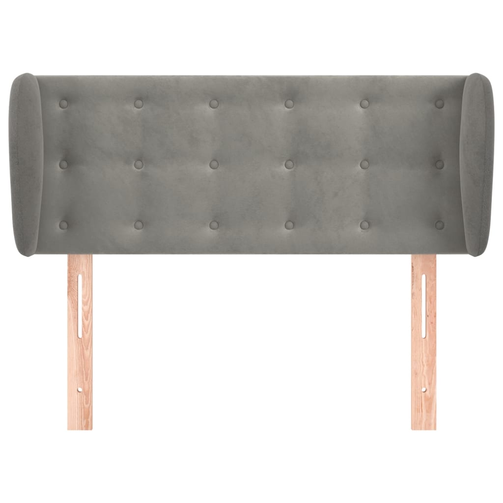 vidaXL Tăblie de pat cu aripioare gri deschis 83x23x78/88 cm catifea