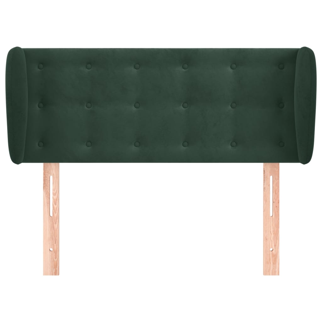 vidaXL Tăblie de pat cu aripioare verde închis 83x23x78/88 cm catifea