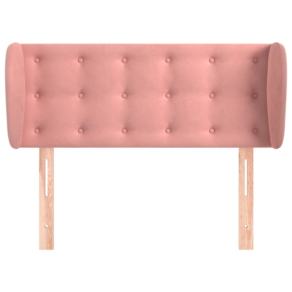 vidaXL Tăblie de pat cu aripioare roz 83x23x78/88 cm catifea