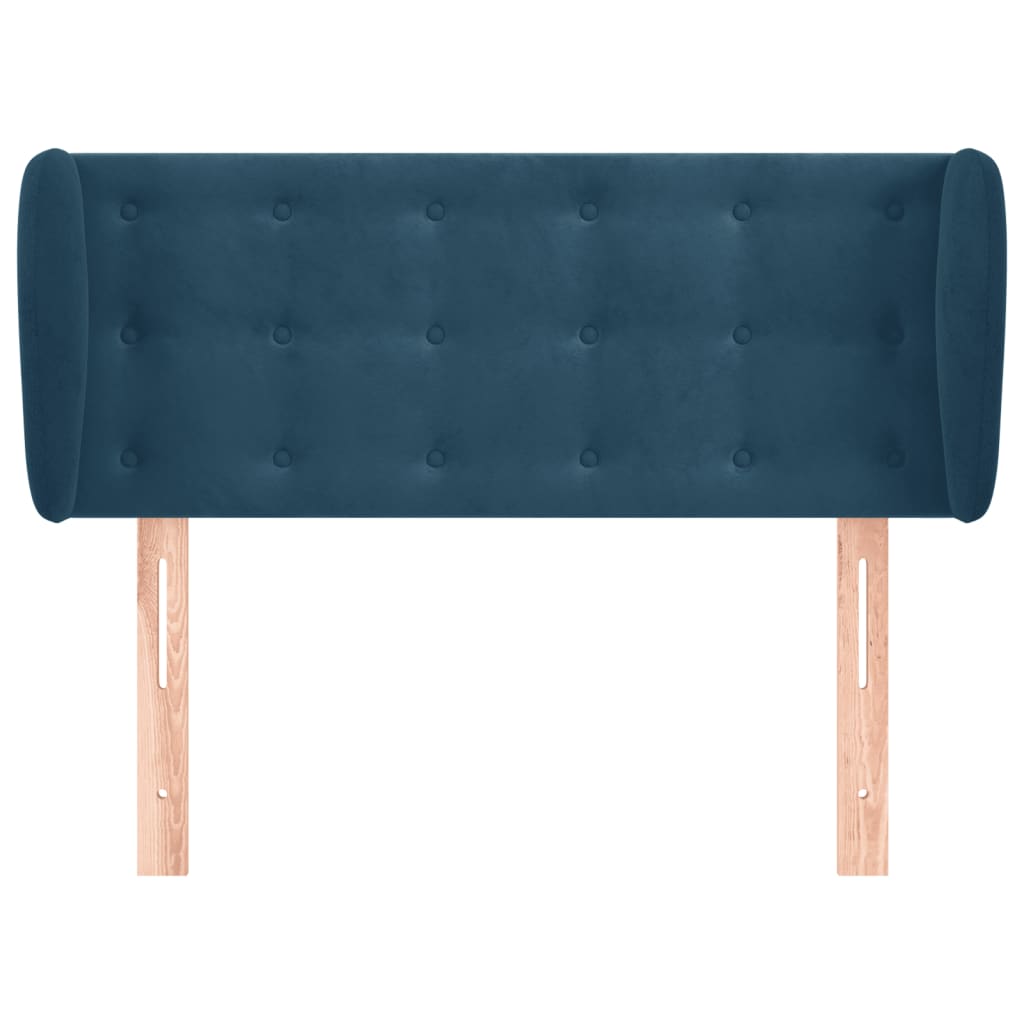 vidaXL Tăblie pat cu aripioare albastru închis 93x23x78/88 cm textil