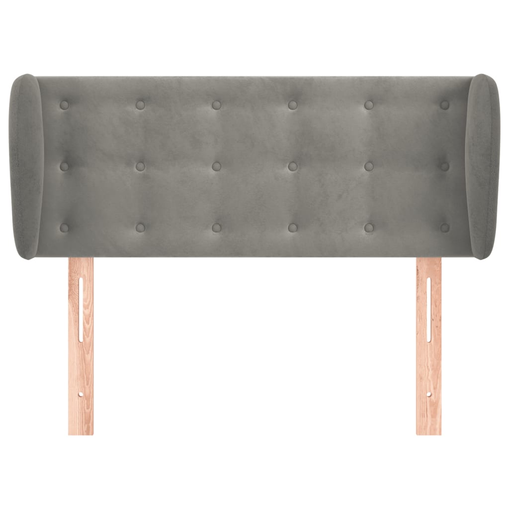 vidaXL Tăblie de pat cu aripioare gri deschis 103x23x78/88 cm catifea