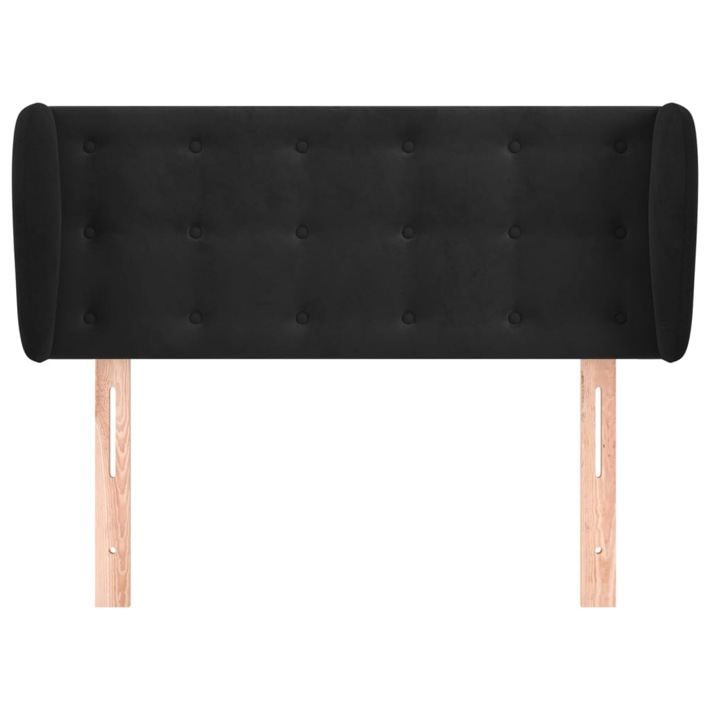 vidaXL Tăblie de pat cu aripioare negru 103x23x78/88 cm catifea