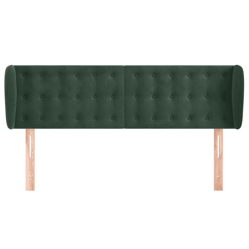 vidaXL Tăblie de pat cu aripioare verde închis 147x23x78/88 cm catifea vidaXL Tăblie de pat cu aripioare verde închis 147x23x78/88 cm catifea