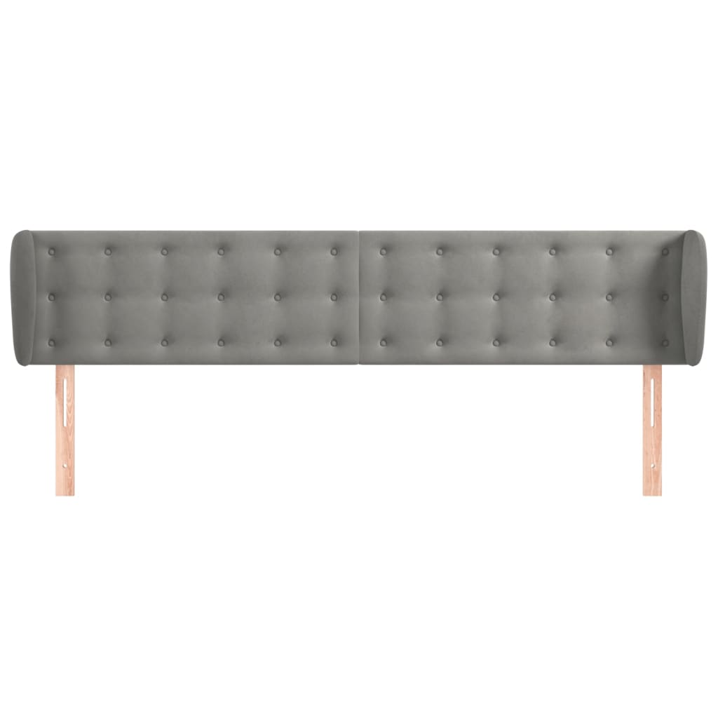 vidaXL Tăblie de pat cu aripioare gri deschis 163x23x78/88 cm catifea vidaXL Tăblie de pat cu aripioare gri deschis 163x23x78/88 cm catifea