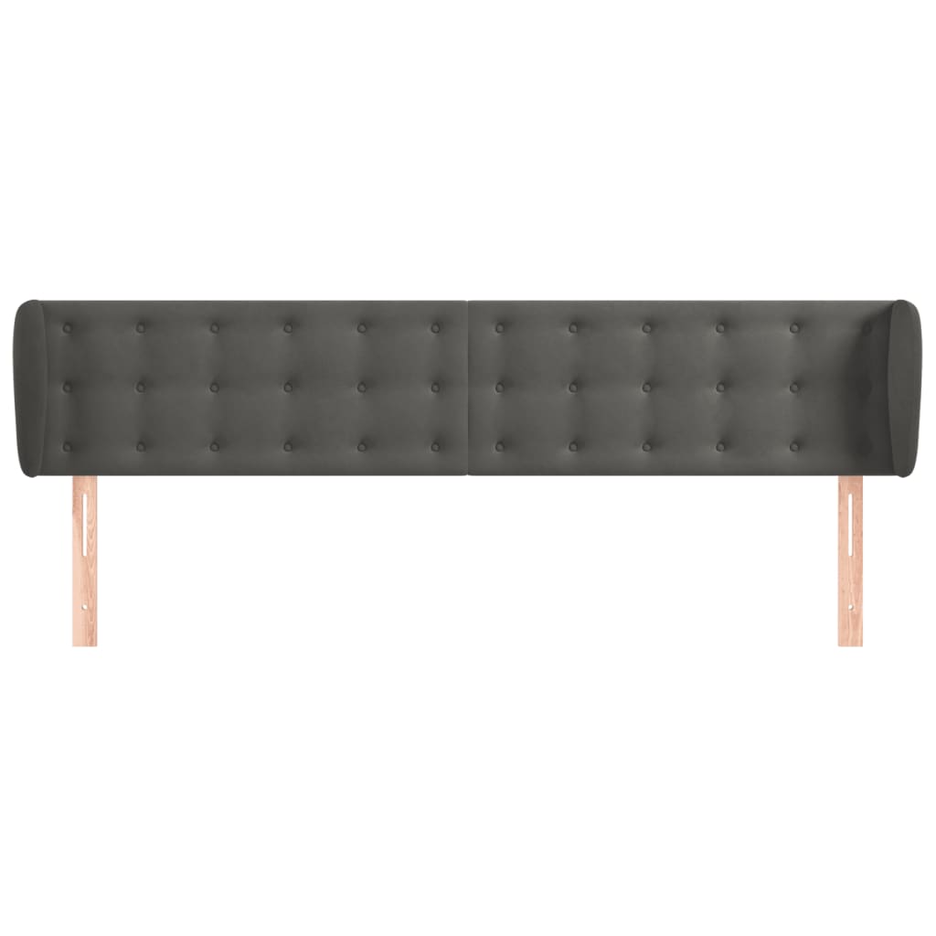 vidaXL Tăblie de pat cu aripioare gri închis 163x23x78/88 cm catifea vidaXL Tăblie de pat cu aripioare gri închis 163x23x78/88 cm catifea