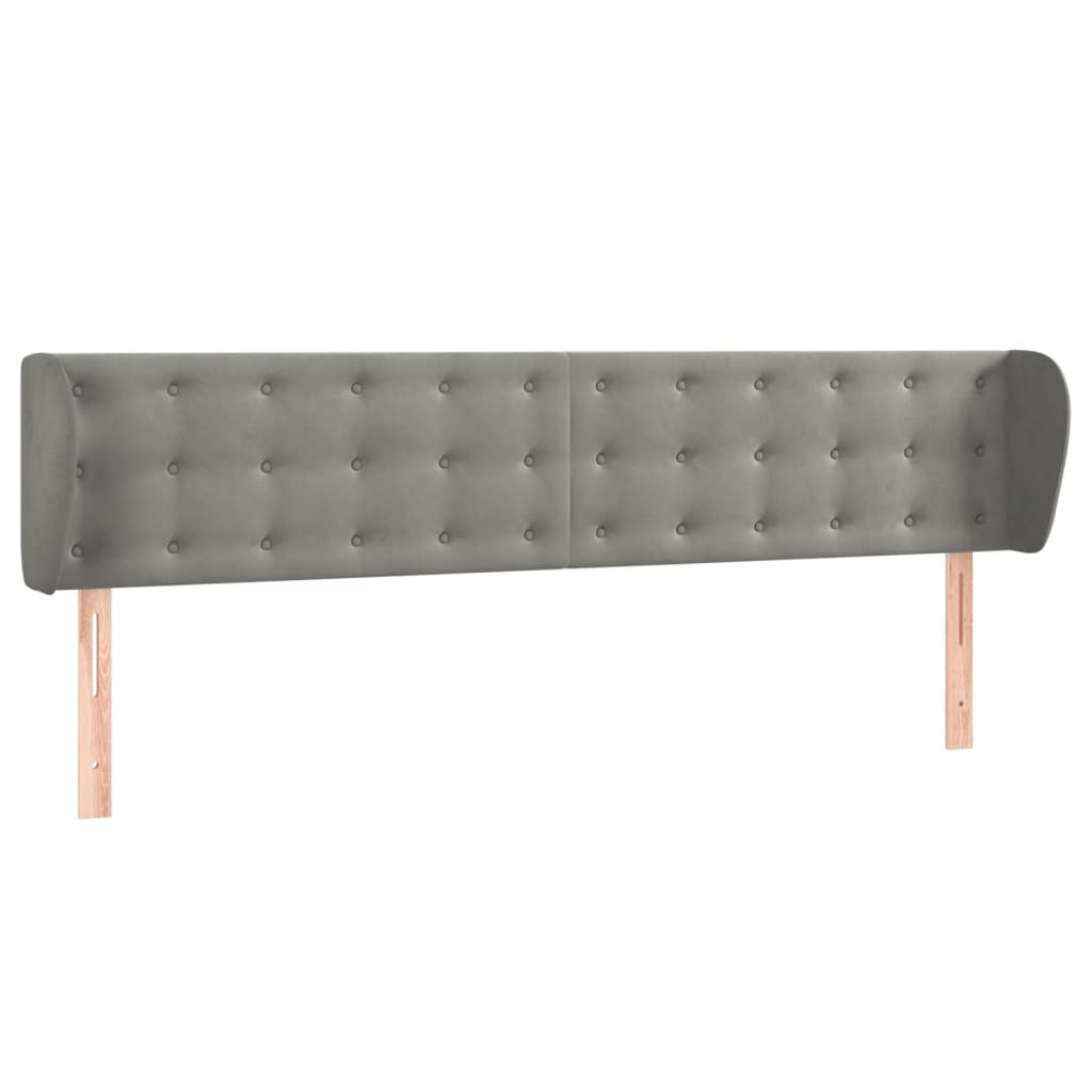 vidaXL Tăblie de pat cu aripioare gri deschis 183x23x78/88 cm catifea