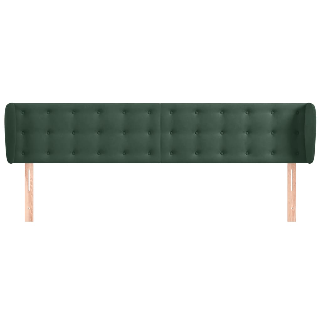 vidaXL Tăblie de pat cu aripioare verde închis 183x23x78/88 cm catifea