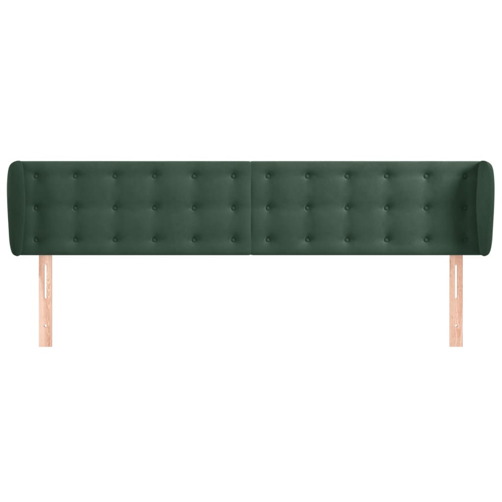 vidaXL Tăblie de pat cu aripioare verde închis 203x23x78/88 cm catifea