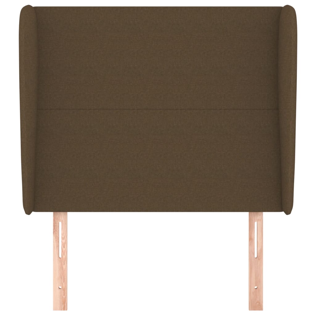 vidaXL Tăblie de pat cu aripioare maro închis 83x23x118/128 cm textil
