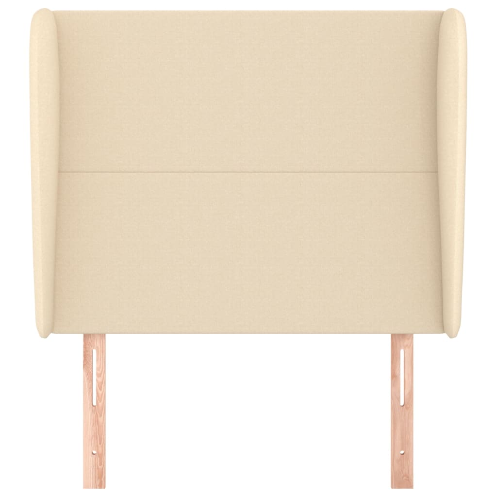 vidaXL Tăblie de pat cu aripioare, crem, 83x23x118/128 cm, textil
